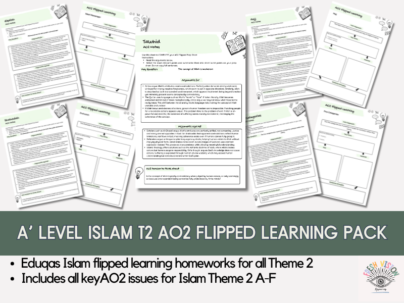 Islam Theme 2 A–F AO2 Flipped Learning Pack (Eduqas A Level RS)