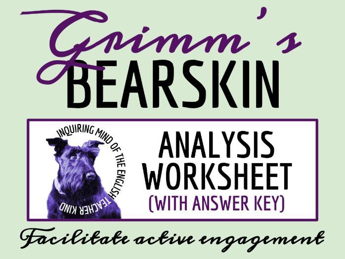 "Bearskin" by the Brothers Grimm Close Reading Analysis Worksheet | Fairy Tale