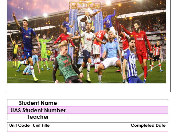 AQA Unit Award (123485 Level 2) Premier League Football