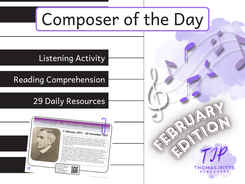 KS2–3 Music: Composer of the Day – February Reading & Listening