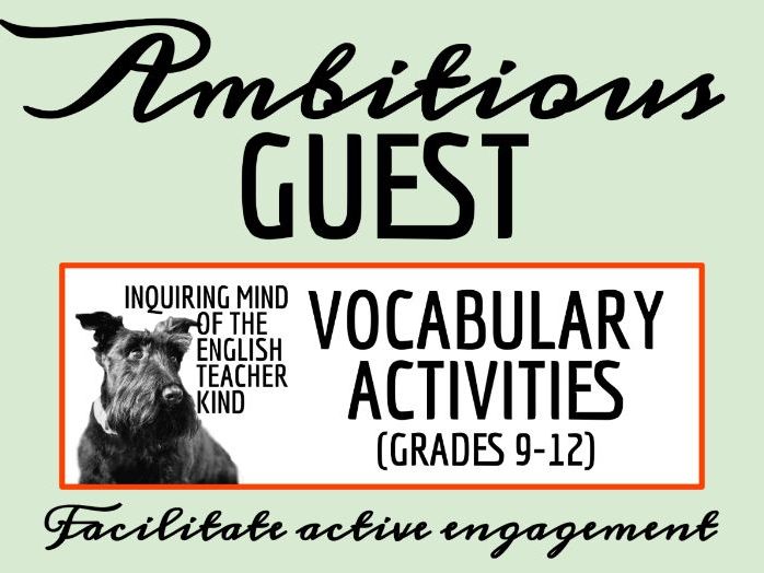 "The Ambitious Guest" by Nathaniel Hawthorne Vocabulary Enrichment Activities