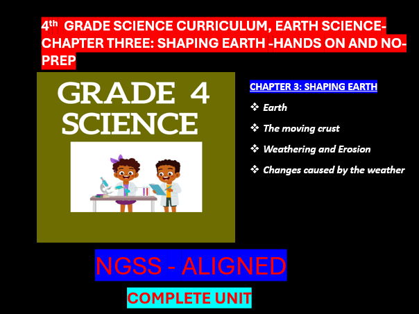 Grade 4 Science Curriculum Earth Science -SHAPING EARTH | NGSS