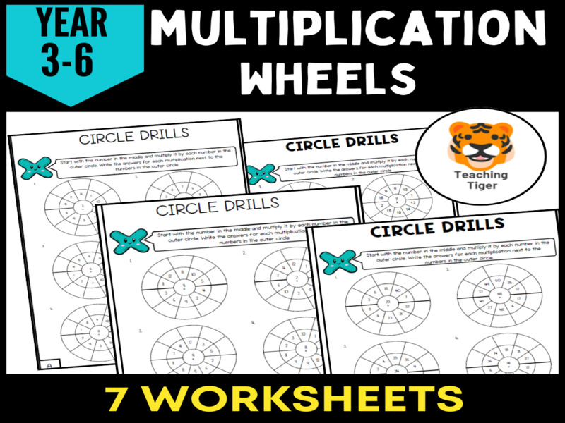 Multiplication Circle Drills Worksheets | KS2 Times Tables Practice with Answers