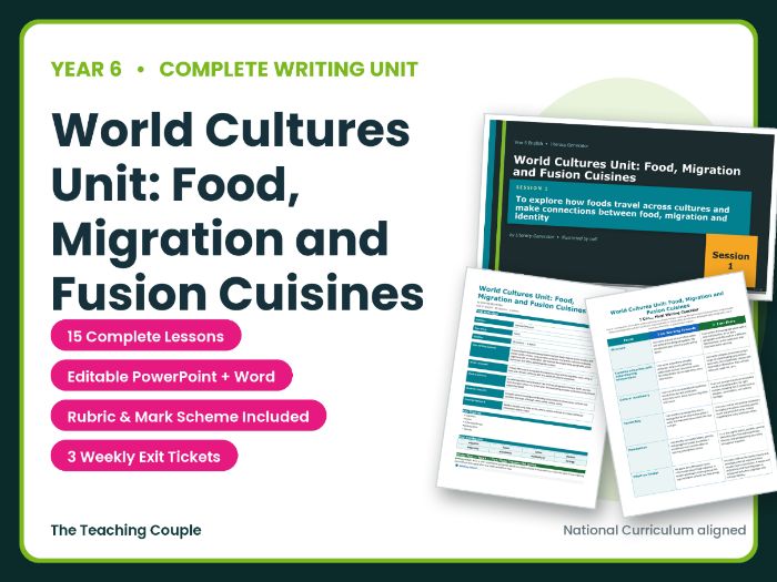 World Cultures Unit: Food, Migration and Fusion Cuisines | Year 6 English