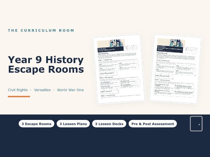 Year 9 History Escape Rooms: Civil Rights, Versailles, World War One