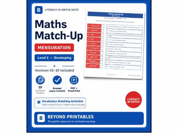 Maths literacy Match Up Compound Measures
