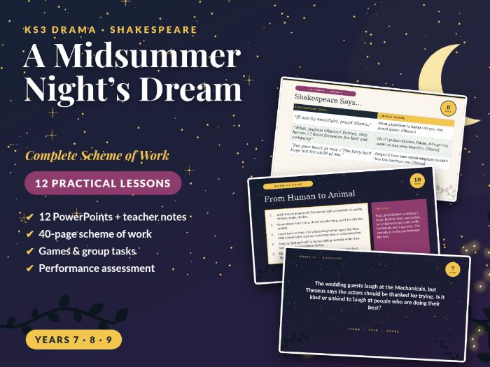 A Midsummer Night’s Dream KS3 Drama Scheme of Work