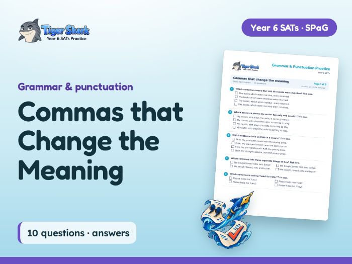 Commas that Change the Meaning: Year 6 SPaG