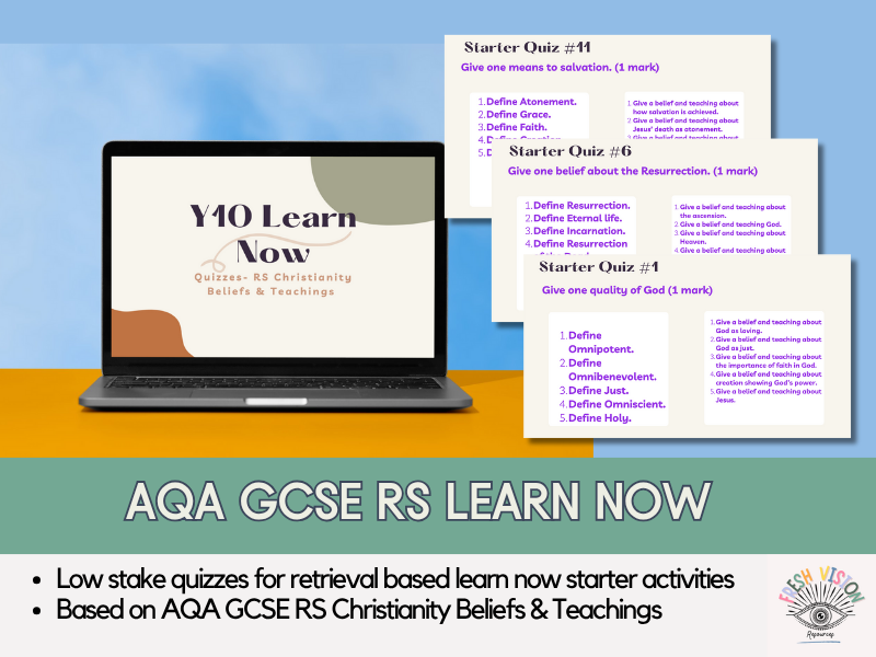 AQA GCSE RS – Learn Now Low-Stakes Quizzes: Christianity Beliefs and Teachings