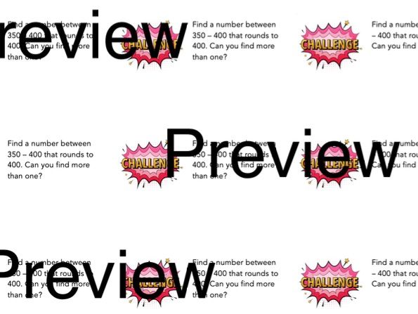 Year 3 Place Value Marking Stickers - Challenge tasks