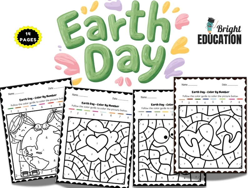 Earth Day Color By Code Number - Spring Numbers Activity