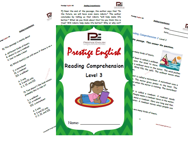 Reading Comprehension Book - Level 3