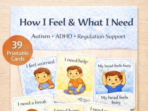 What I Feel & What I Need Cards KS1 & KS2 – Emotional Regulation & Communication Support for Primary