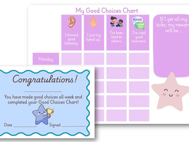 Good Choices Reward Chart | Individual & Class Behaviour Tracker (20 Ticks) + Certificates (KS1 KS2)