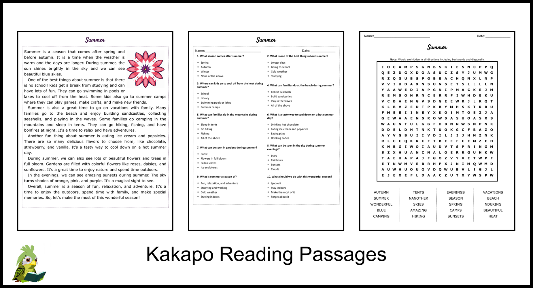 summer-reading-comprehension-and-word-search-teaching-resources