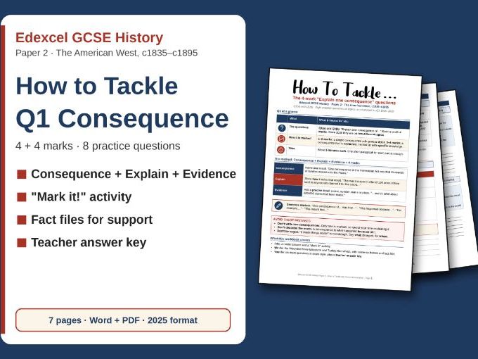 Edexcel GCSE American West Q1 Consequence Workbook