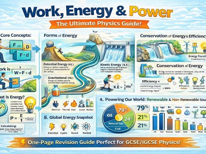 Work, Energy & Power - Infographic