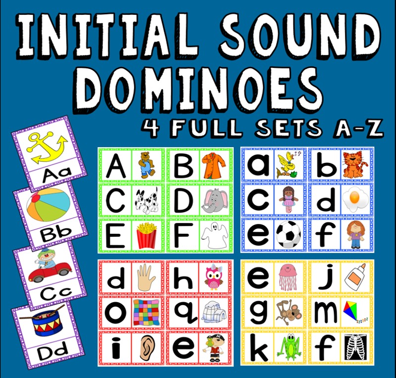 INITIAL SOUNDS DOMINOES -LITERACY RESOURCES EARLY YEARS EYFS KS1 ENGLISH ALPHABET PHONICS READING