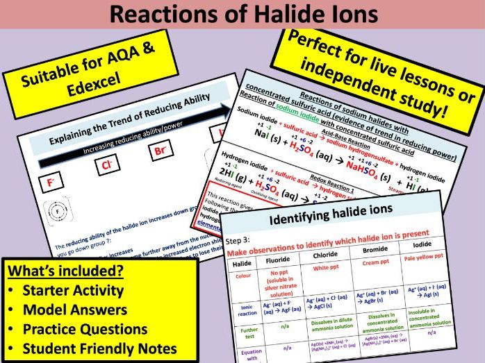 Reactions of Halide Ions