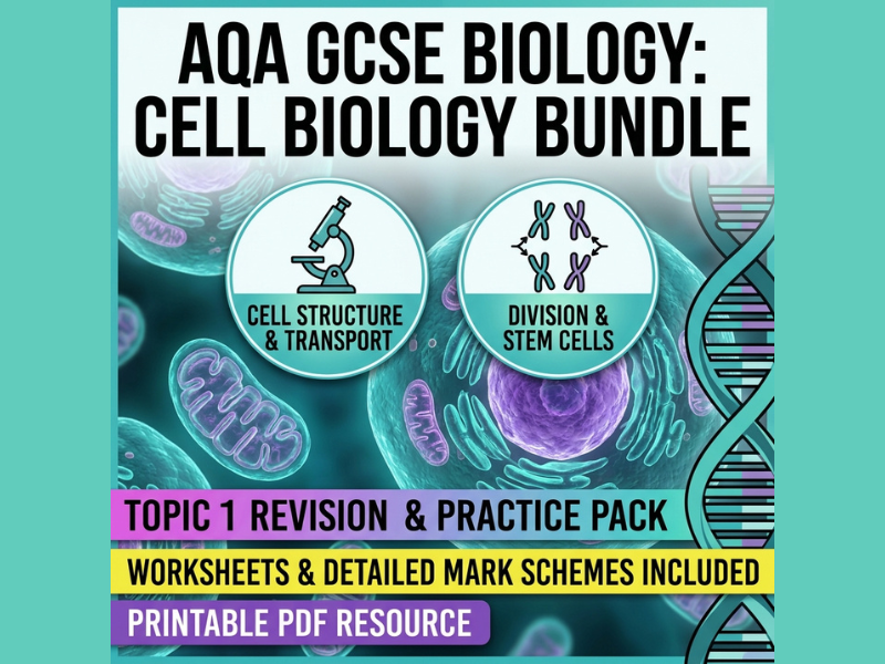 AQA GCSE Biology: Cell Structure, Division & Transport Worksheet Bundle (with Mark Schemes)