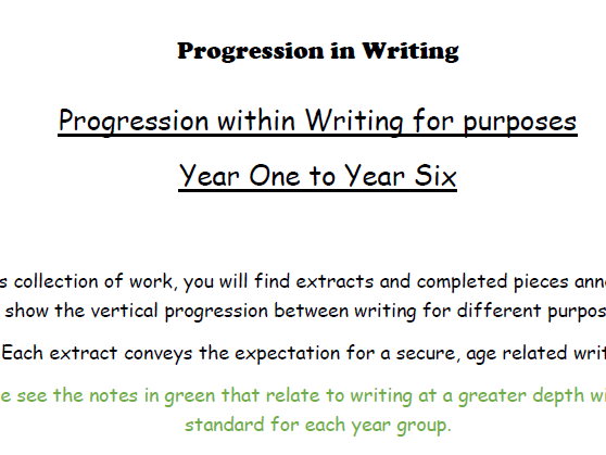 Exemplification documents for text types Year 1-Year 6