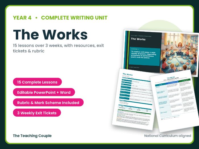 The Works | Year 4 English Unit | 15 Complete Lessons + Resources + Mark Scheme