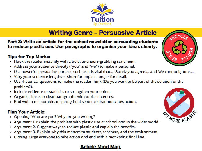 16. 11+ English - Writing: Persuasive Article; Spelling & Vocabulary