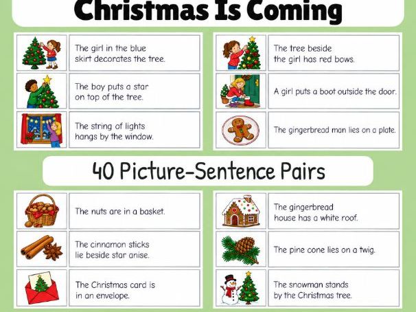 Christmas Is Coming | First Sentences | Grades 1-2