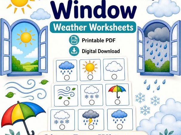Weather Watch Window | Weather Worksheets | Printable PDF | Digital Download