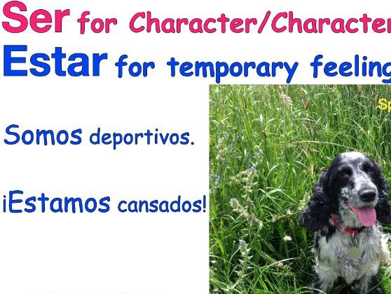 Ser for Character - Estar for Temporary Feelings