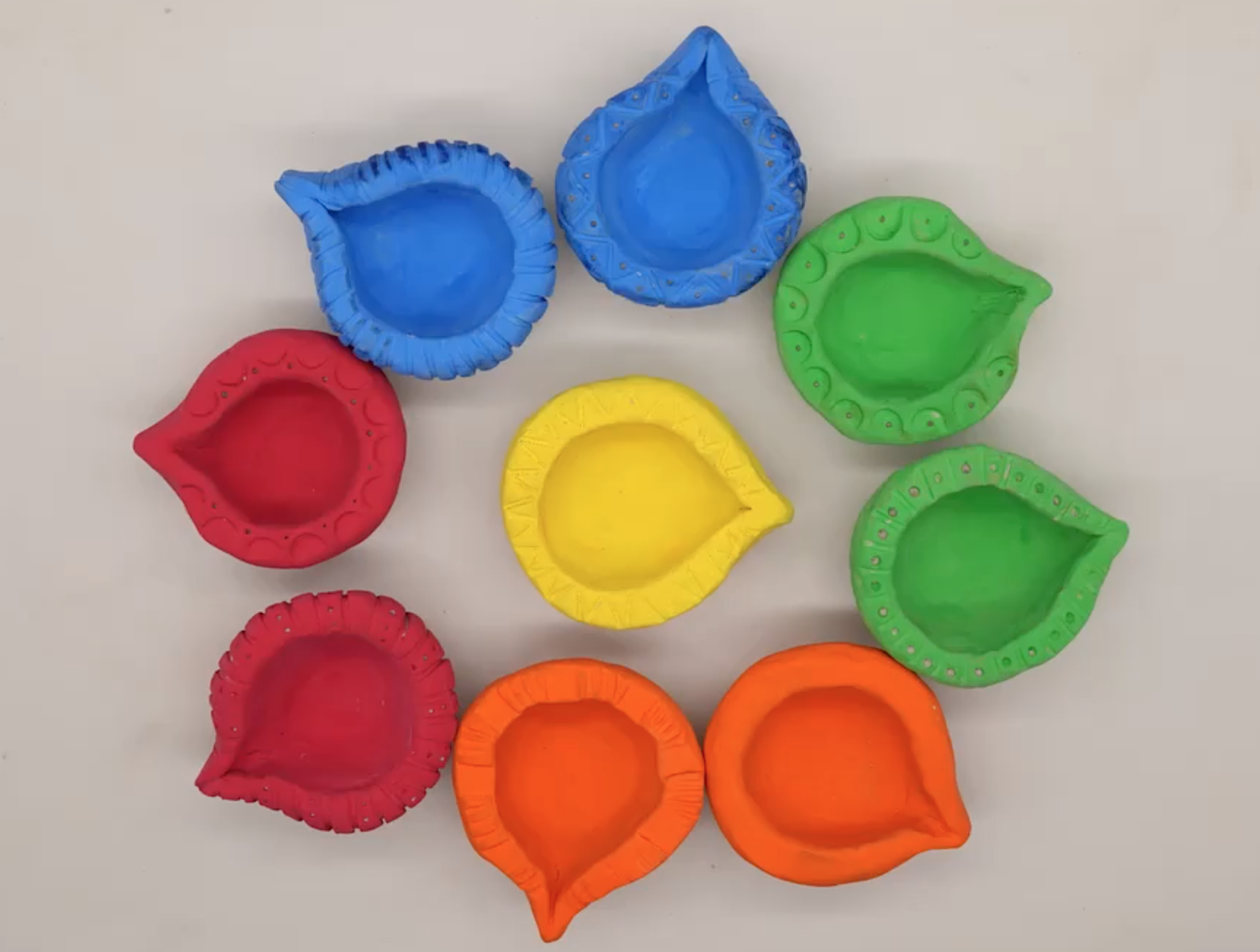 Handmade Terracoaat Set Of 6 Premium Multicolored Jamaica