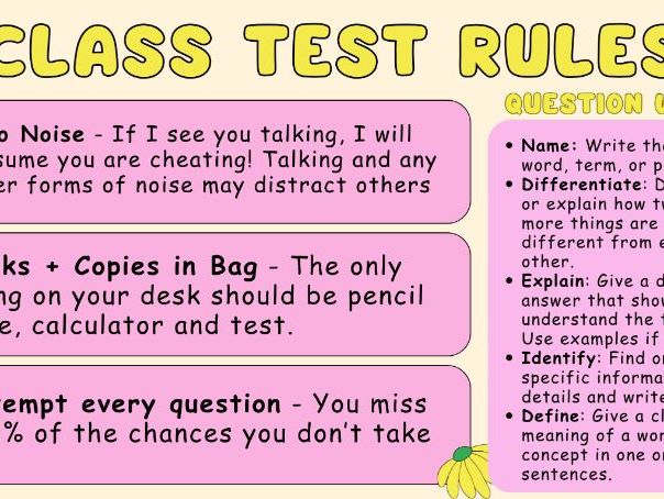 Class Test Rules Visual Aid