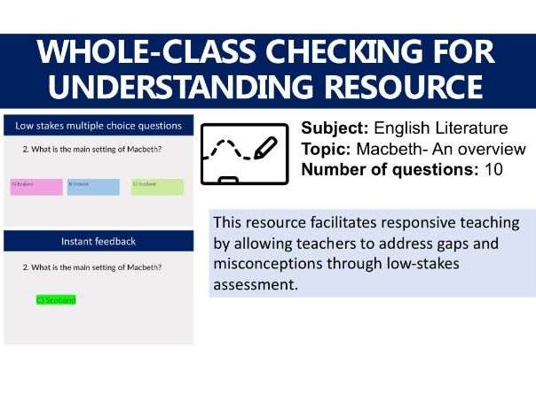 GCSE Macbeth MWB overview quiz