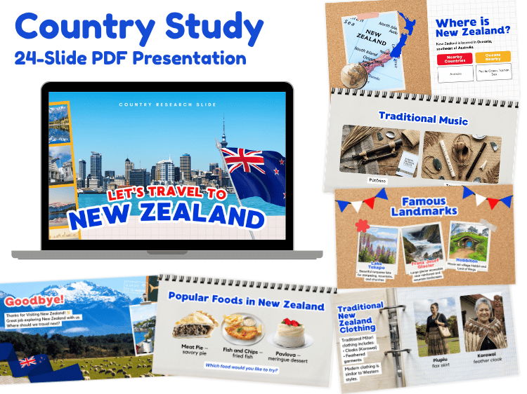 New Zealand Country Study | 24-Slide Geography & Culture Presentation