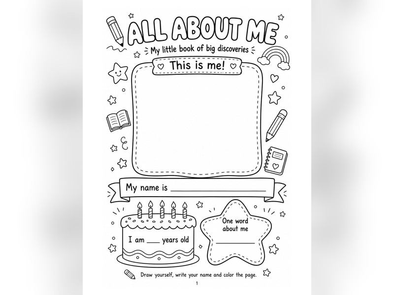All About Me Booklet - Back to School K-2