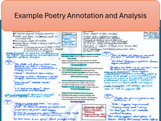 Exposure Annotated  Model  [2xA3] Power and Conflict Poetry for Grades 7-9