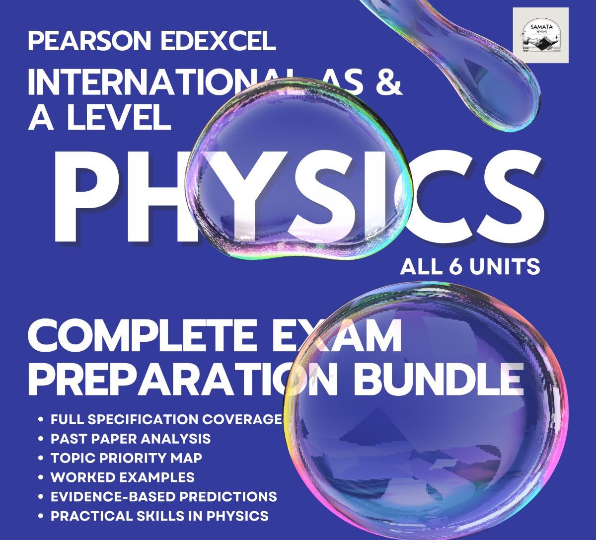 Pearson Edexcel IAL Physics Complete Revision Bundle | Units 1–6 | WPH11–WPH16 | Mechanics, Materials, Waves, Electricity, Further Mechanics, Fields, Particles, Thermodynamics, Cosmology, Practical Skills & Exam Predictions