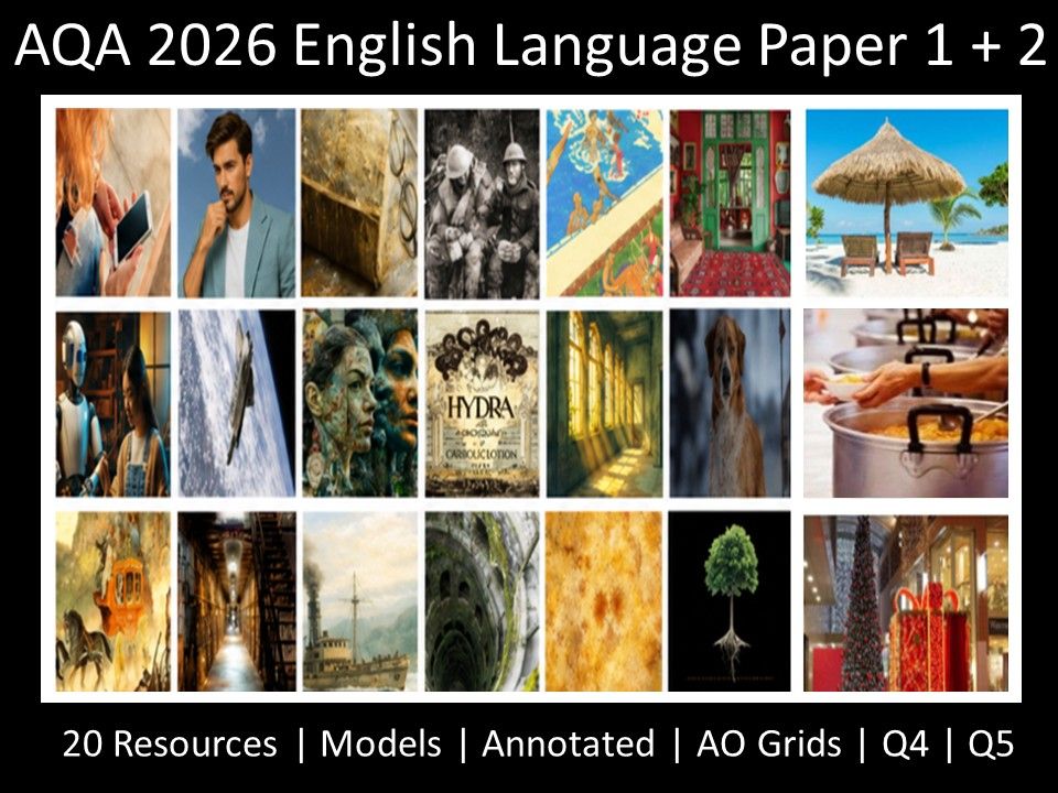 AQA 2026 GCSE English Language Paper 1 +  2 Complete Support Bundle
