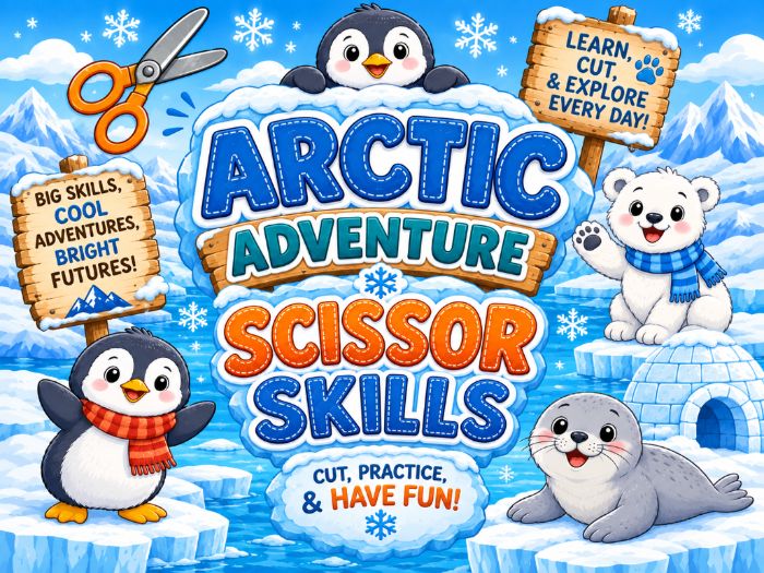 Arctic Scissor Skills Worksheets | Cutting Practice & Fine Motor Activities | Preschool–1st Grade