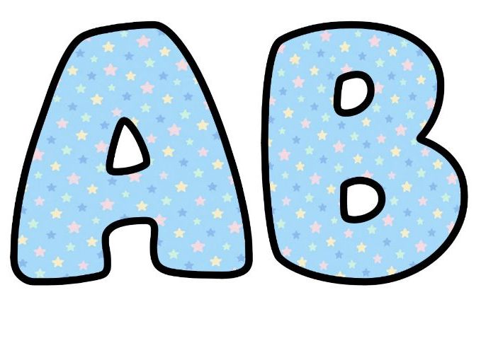 Pastel Stars Pale Blue Bubble Letters | Space Topic Bulletin Board Letters | Classroom Display Pack