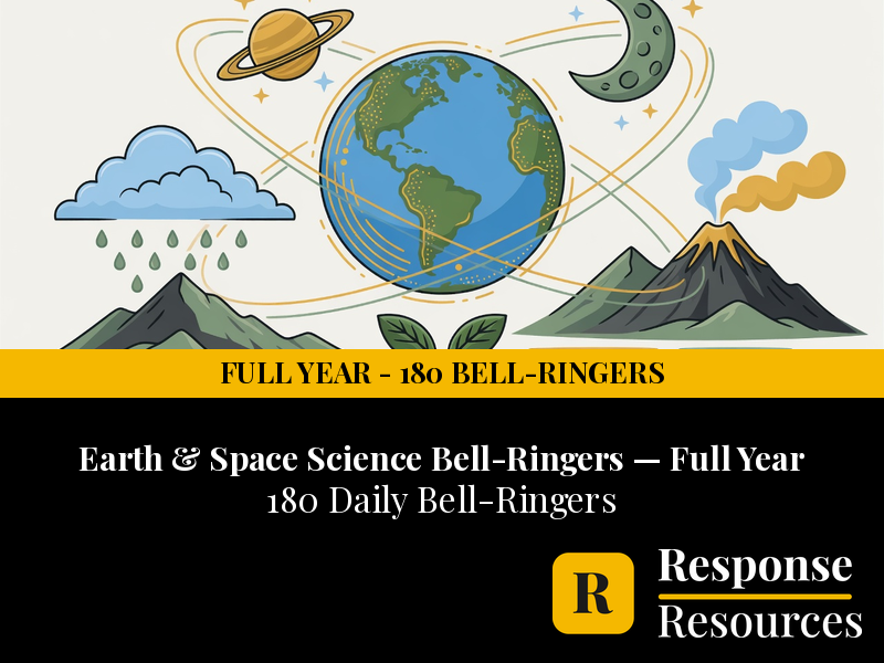Earth & Space Science Bell Ringers FULL YEAR - 180 Warm-Ups (6-8)