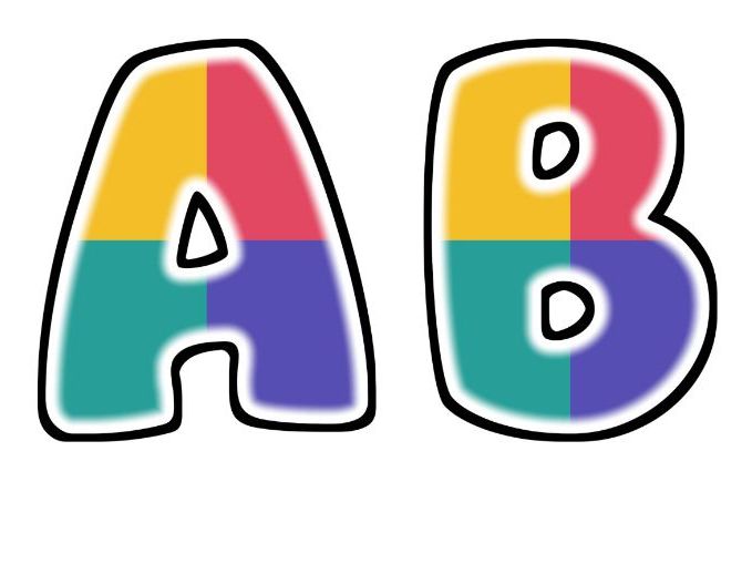 Colour Block Quarters Glow Bubble Letters | Bulletin Board Letters | Classroom Display Pack