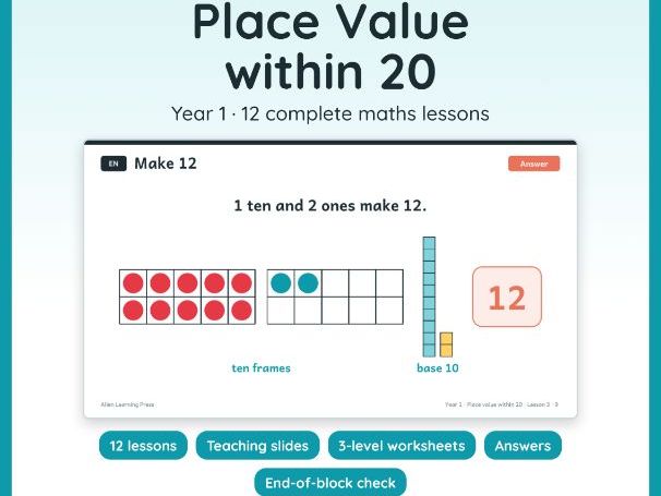 Year 1 Place Value within 20 | Maths Lessons, Slides & Worksheets | Teen Numbers