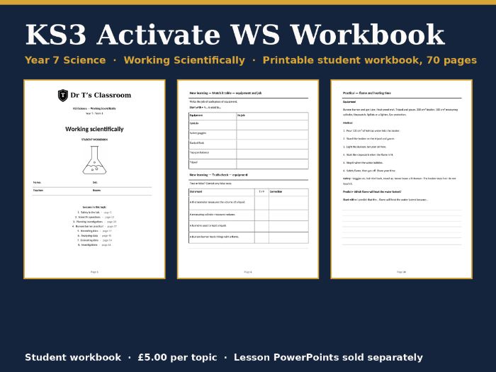 KS3 Activate Working Scientifically Student Workbook