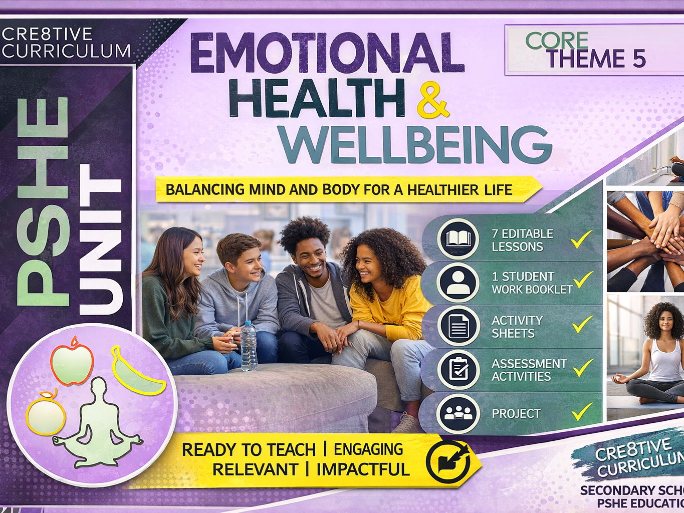 Emotional Wellbeing PSHE Unit – 7-Lesson Mental Health & Wellbeing Bundle