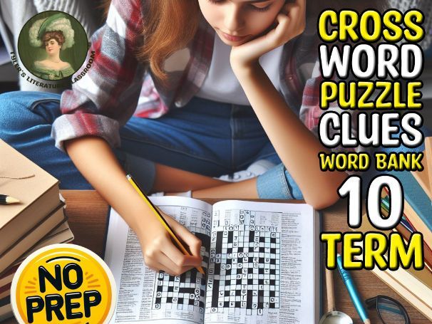 Literary Devices #8 ELA Vocabulary Crossword Puzzle Sub Plan