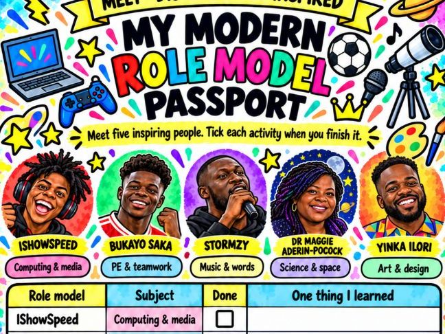 Black History Month Modern Role Models Primary Workbook Years 4 to 6