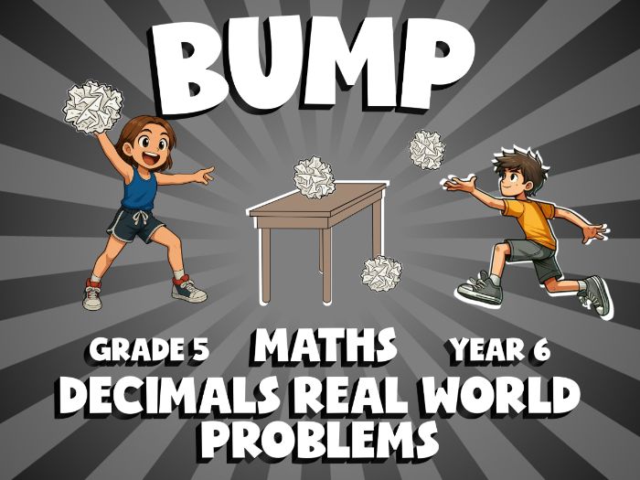 Decimals Real World Problems BUMP Maths Game | No-Prep Year 6 Review Activity