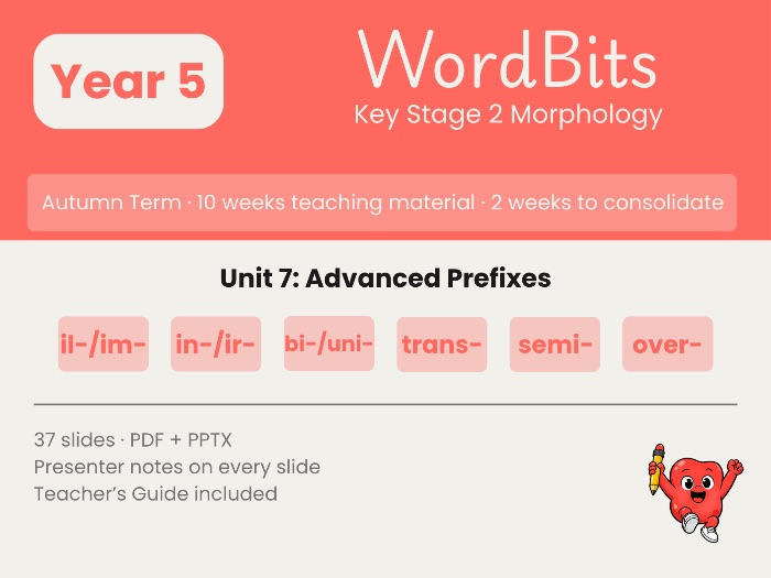 WordBits Unit 7: Y5 Autumn Morphology - Advanced Prefixes (10-Week Sequenced Unit)