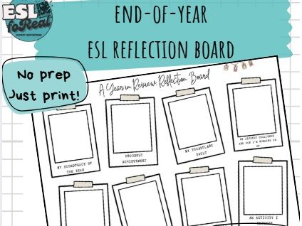 A Year in Review: ESL Reflection Board